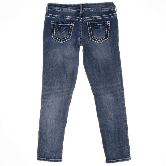 Maurices Skinny Ankle Jeans 1/2 Junior Womens Distressed Blue Stretch 29x25.5 - Picture 3 of 9